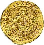 ¼ Rose Noble - Ghent Revolt, Belgium, 1582 reverse image