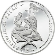 1 Dollar White Tail Damsel fish obverse image