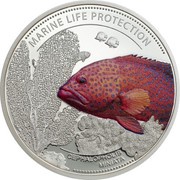 1 Dollar Coral Hind Fish, Palau, 2016 reverse image