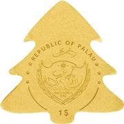 1 Dollar Golden Christmas Tree obverse image