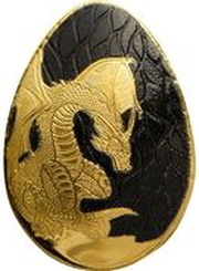1 Dollar Golden Dragon Egg, Palau, 2019 reverse image