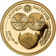 1 Dollar Unified Nations, Palau, 2019 reverse image