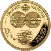 1 Dollar Unified Nations, Palau, 2021 reverse image