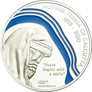 2 Dollars Mother Teresa, Palau, 2010 reverse image