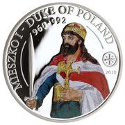 2 Dollars Mieszko I - Duke of Poland, Palau, 2010 reverse image