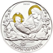 2 Dollars Birth of Jesus, Palau, 2012 reverse image