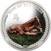 2 Dollars Year of the Horse, Palau, 2014 reverse image