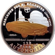 2 Dollars Mercedes 300SL, Palau, 2014 reverse image