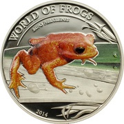 2 Dollars Golden Toad, Palau, 2014 reverse image