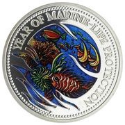 5 Dollars Year of Marine Life Protection, Palau, 1992 reverse image