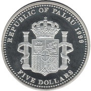 5 Dollars Spanish 5 Peseta obverse image