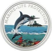 5 Dollars Swordfish, Palau, 2000 reverse image