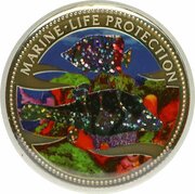 5 Dollars Fish with glitters, Palau, 2002 reverse image