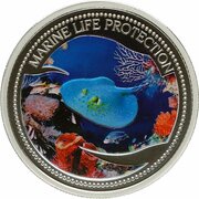 5 Dollars Stingray, Palau, 2005 reverse image