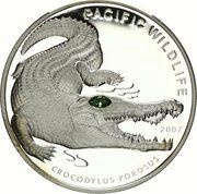 5 Dollars Saltwater Crocodile, Palau, 2007 reverse image