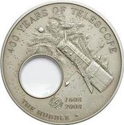 5 Dollars Telescope - Hubble, Palau, 2008 reverse image