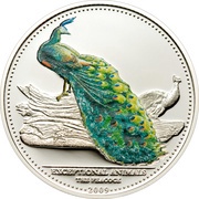 5 Dollars Peacock, Palau, 2009 reverse image