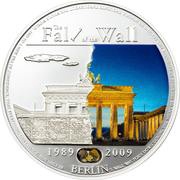 5 Dollars The Fall of the Wall, Palau, 2009 reverse image