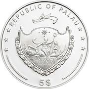 5 Dollars Hanging Gardens of Babylon obverse image