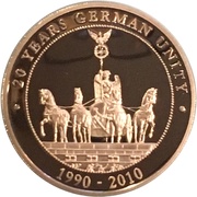 5 Dollars 20 Years Germany Unity, Palau, 2010 reverse image