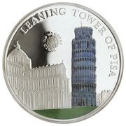 5 Dollars Leaning Tower of Pisa, Palau, 2011 reverse image