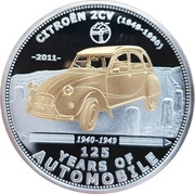 5 Dollars Citroen 2 CV, Palau, 2011 reverse image
