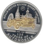 5 Dollars Rolls Royce Silver Ghost, Palau, 2011 reverse image