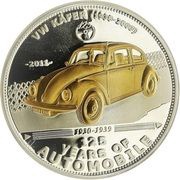 5 Dollars Volkswagen Beetle, Palau, 2011 reverse image