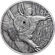 5 Dollars Red Squirrel, Palau, 2012 reverse image