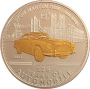 5 Dollars Aston Martin DB5, Palau, 2012 reverse image