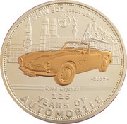 5 Dollars BMW 507, Palau, 2012 reverse image