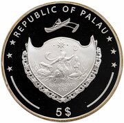 5 Dollars Year of the Dragon obverse image