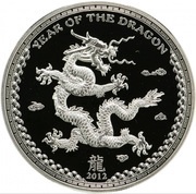 5 Dollars Year of the Dragon, Palau, 2012 reverse image