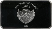 5 Dollars Year of the Dragon: Playing Ball; gilded obverse image