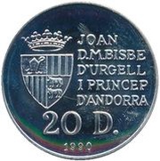 20 Diners - Joan Martí i Alanis XXV Summer Olympic Games obverse image
