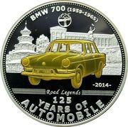 5 Dollars BMW 700, Palau, 2014 reverse image
