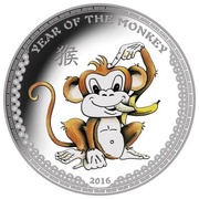 5 Dollars Year of the Monkey, Palau, 2016 reverse image