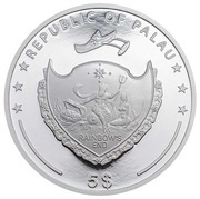 5 Dollars Emperor Angelfish obverse image