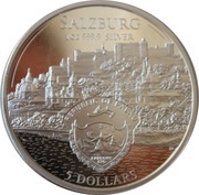 5 Dollars - Palau Wolfgang Amadeus Mozart obverse image