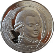 5 Dollars - Palau Wolfgang Amadeus Mozart, Palau, 2017 reverse image