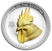 5 Dollars Year of the Rooster, Palau, 2017 reverse image