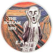 5 Dollars The Scream, Palau, 2018 reverse image