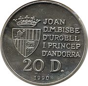 20 Diners - Joan Martí i Alanis XXV Summer Olympic Games obverse image