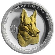 5 Dollars Year of the Dog, Palau, 2018 reverse image