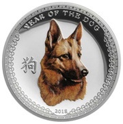 5 Dollars Year of the Dog, Palau, 2018 reverse image