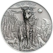 5 Dollars Grey Wolf, Palau, 2020 reverse image