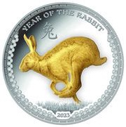 5 Dollars Year of the Rabbit, Palau, 2023 reverse image