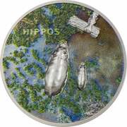 5 Dollars Hippos, Palau, 2023 reverse image