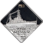 10 Dollars HMAS Australia, Palau, 2011 reverse image