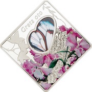 10 Dollars Glasswing butterfly, Palau, 2014 reverse image